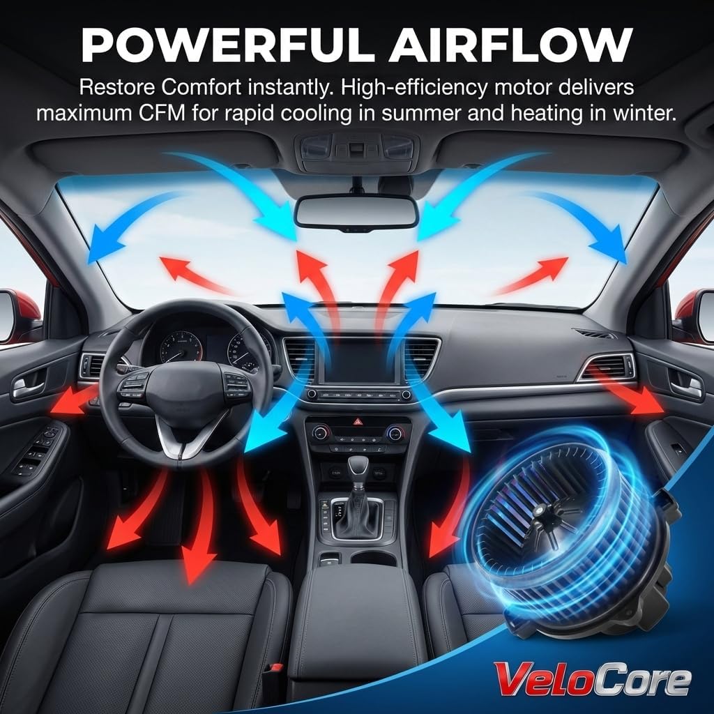 HVAC Blower Motor Fan Assembly Compatible with Mitsubishi Galant 1999-2003 Pajero IV 2006-2025 - Replaces MR460373 7801A502 3.0L 3.8L Heater Fan