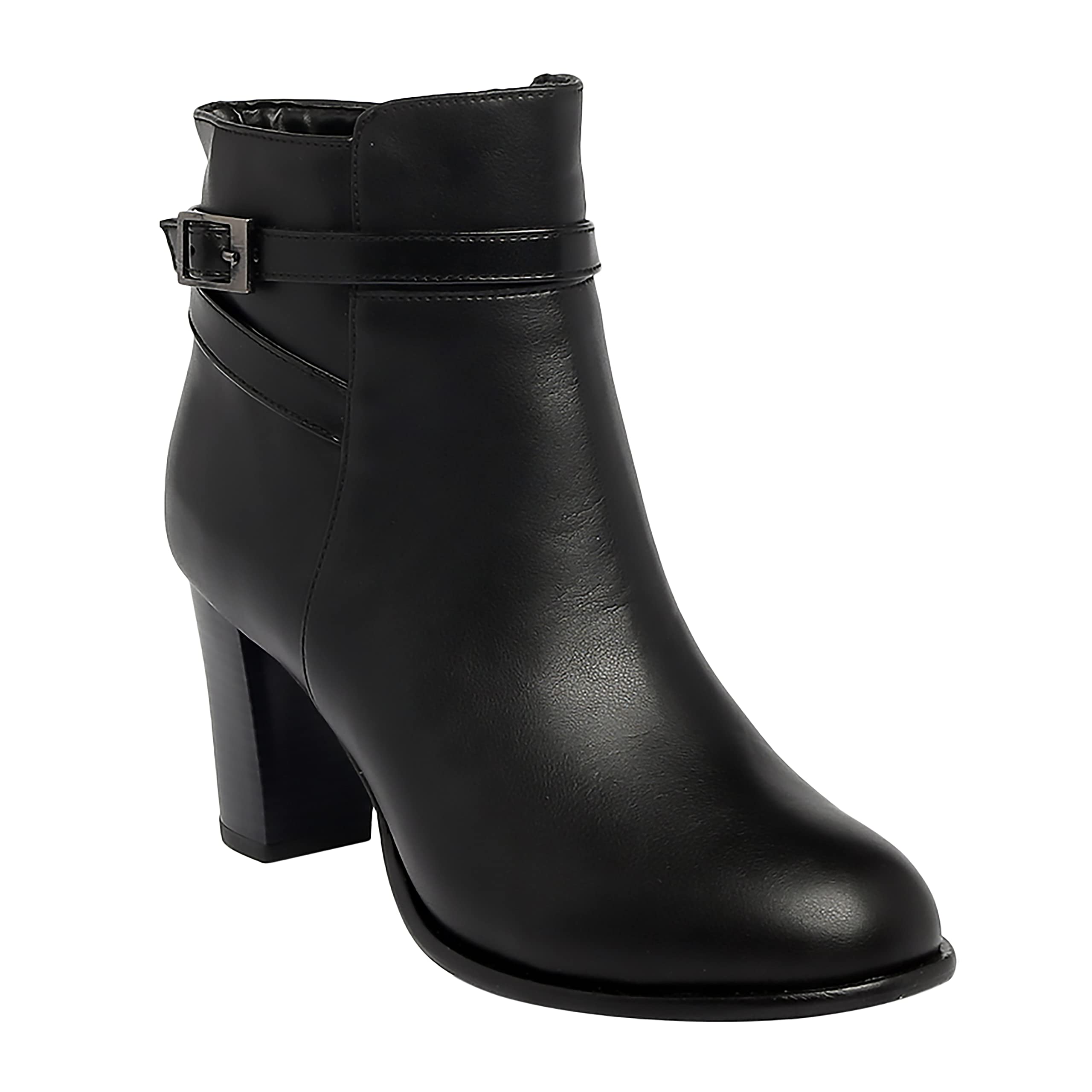MONROW Pheobe Leather Block Boots for Women & Girl, Fashion Boots, Black, 3UK (B09TH1L5K5) Amazon Price History, Amazon Price Tracker
