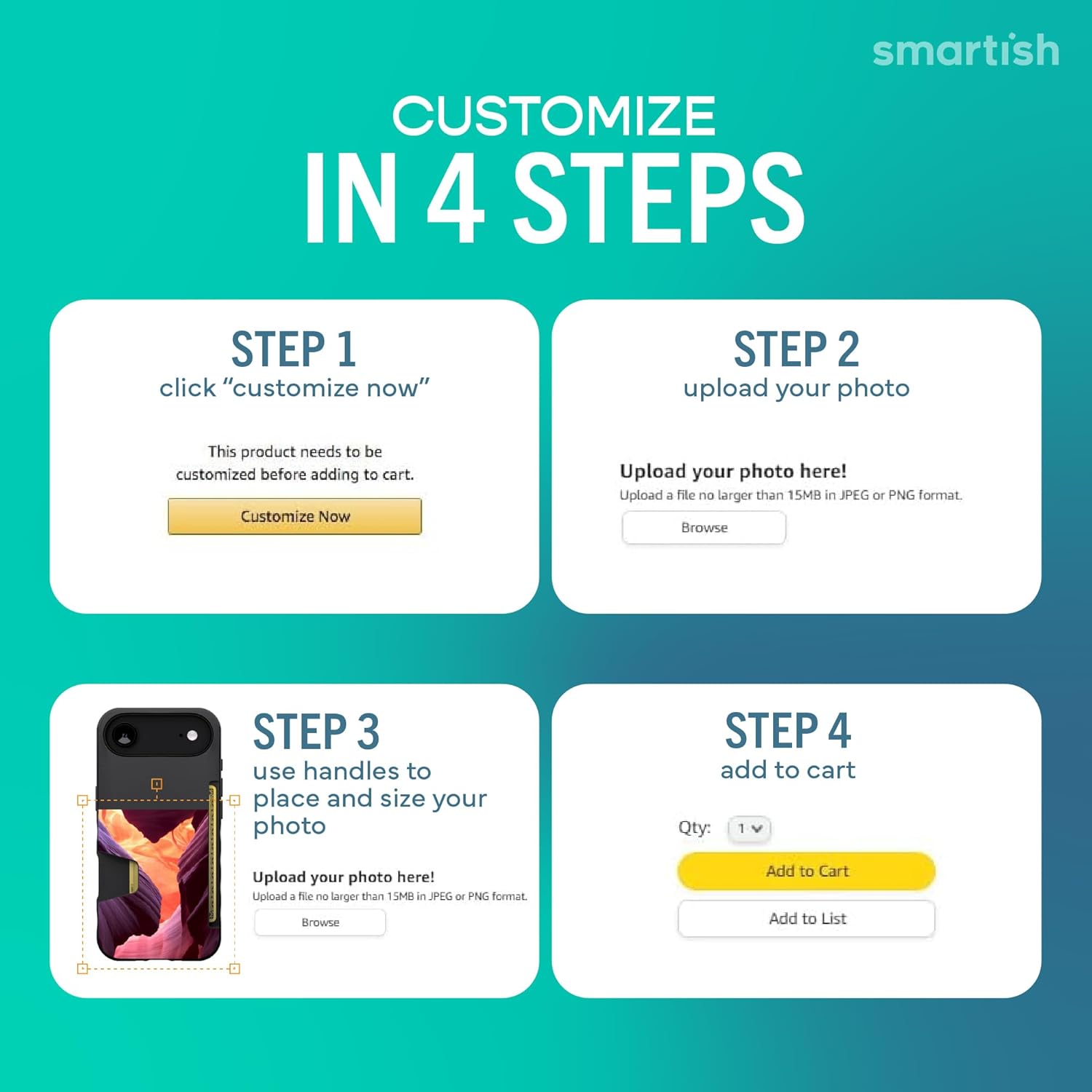 Smartish Custom iPhone Air Case - Wallet Slayer Vol. 1 Card Case [Personalized Photo Cover] - Upload Your Own Picture - Protective Credit Card Holder