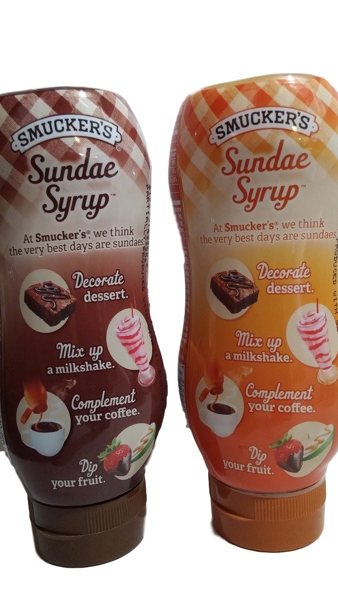 Smucker's Sundae Syrup Chocolate & Caramel Flavored Toppings, 20 oz, (Pack of 2)