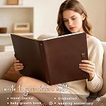 Artmag Album de photos 4x6 320 Photos, épais album de couverture en cuir avec 20 PCS Porte-papiers Kraft 320 Photos verticales pour l'anniversaire de mariage en famille (Brown)