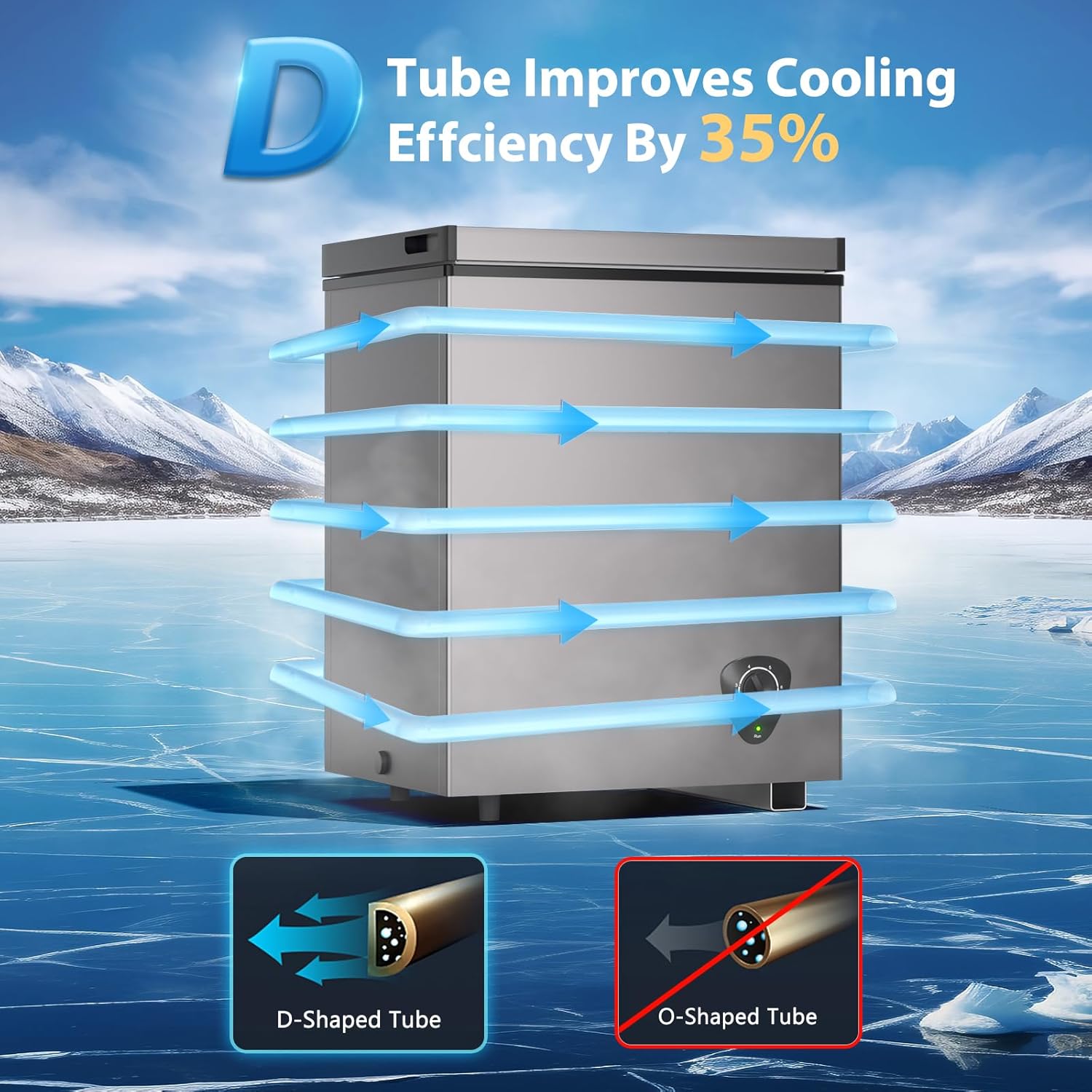 3.5 Cu.Ft Small Chest Freezer, Mini Deep Freezer with Removable Basket, Adjustable Temperature, Free Standing Top Open Door Energy Efficient Compact Freezer for Apartment, Home, Office, Garager，Gray