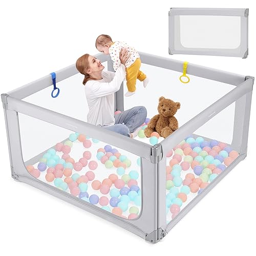 Kidirect Corrales para bebés plegables, corralito pequeño para bebés y niños pequeños, corralito de juegos para bebés con puerta de seguridad,