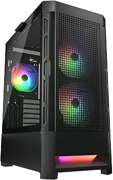 Cougar Gaming Duoface Mid Tower Case Series, Supporting 390mm Graphics Card, Incredible RGB Lighting, Two Distinct Front Panels Included, Mesh and Tempered Glass Duoface RGB - Black