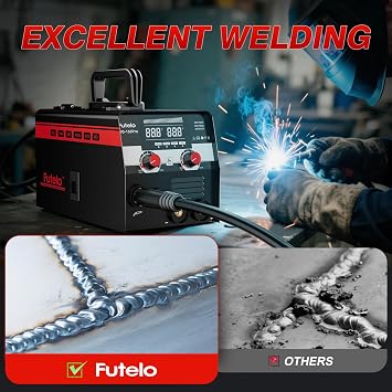 150A MIG Welder, 3 in 1 Flux Core/Lift TIG/Stick Welding Machine 110V, Portable IGBT Inverter Gasless Welder with Synergy & Large LED Display for Metal Repair