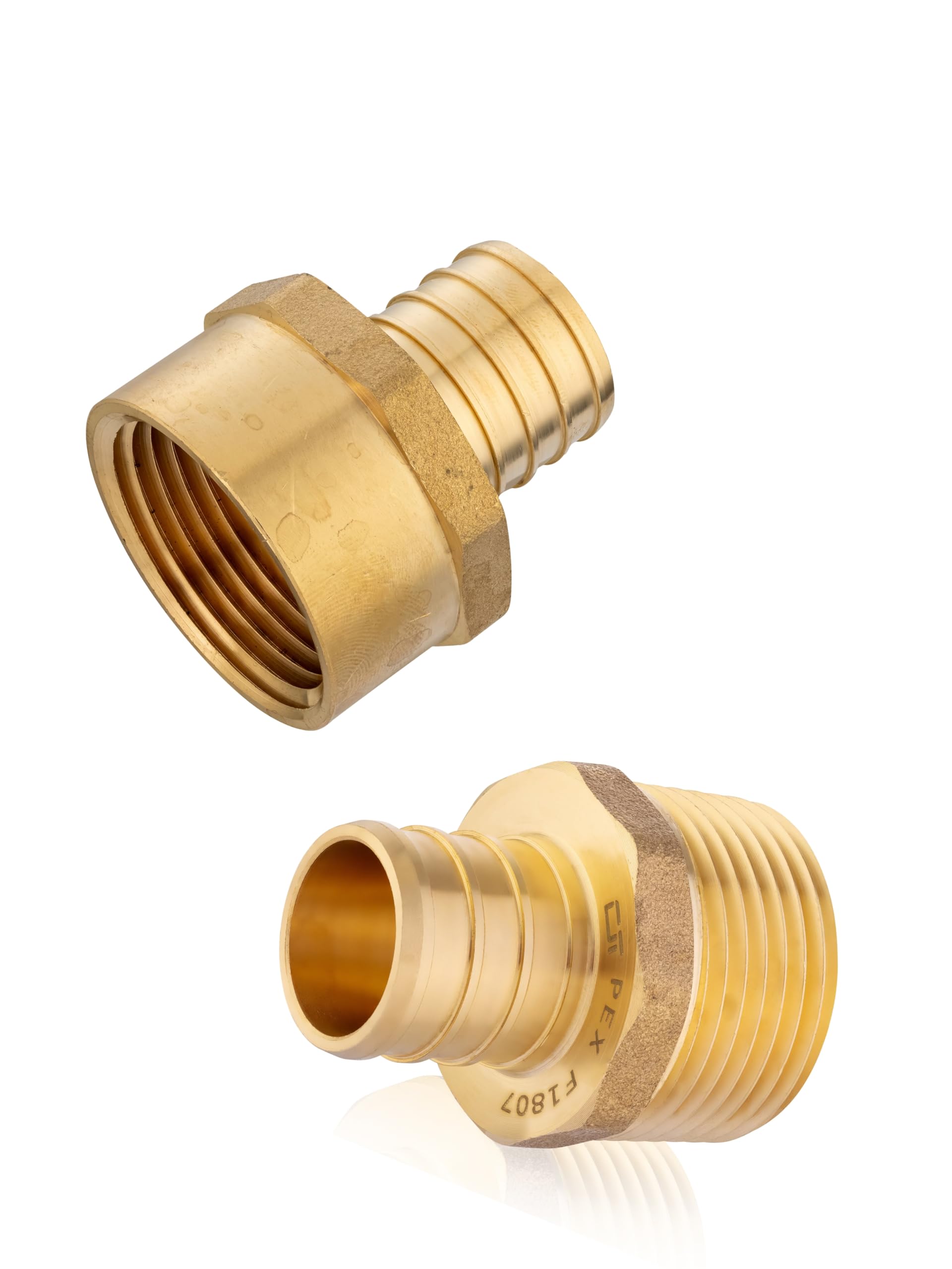 50 Stück PEX Crimp-Adapter – 1,27 Cm X 1,27 Cm NPT, Messing – Für Trinkwasserinstallation, Mit Zertifizierung