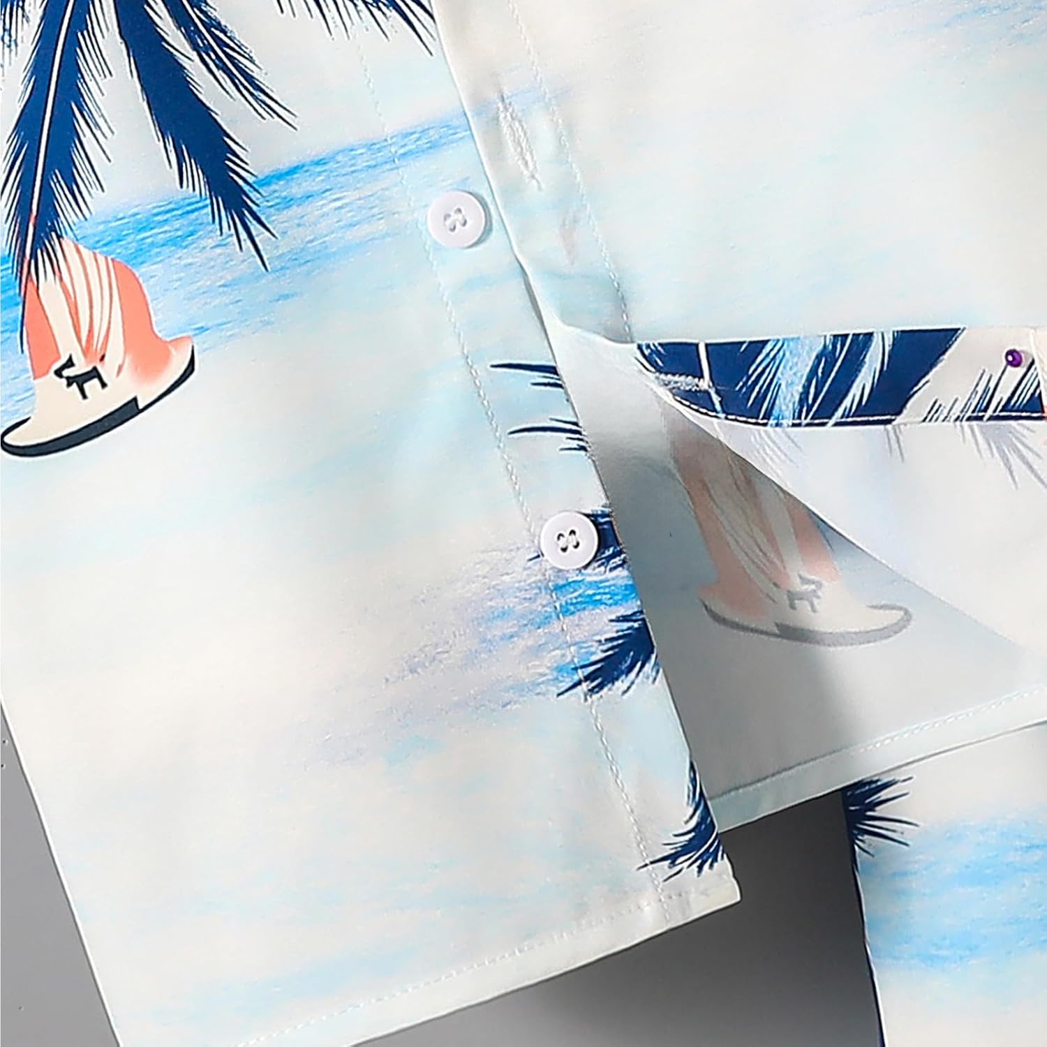 2 PCS Hawaiian Shirts for Boys, Short Button Down Shirt and Shorts Summer Beach Outfits for kids - Image 6