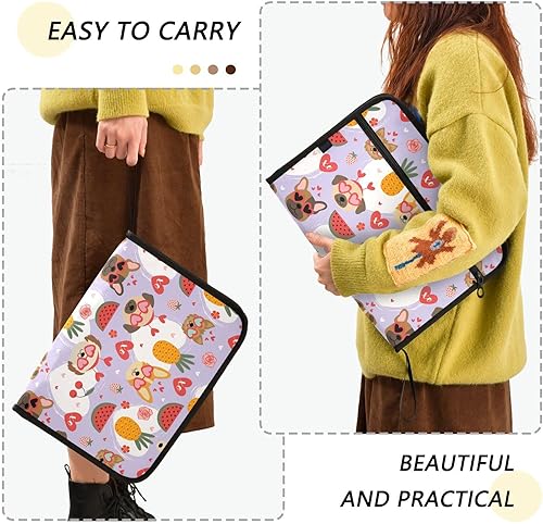 Miniatura 4 de Valentine Dogs Love Pineapples Fruits Expandable File Organizer 13 Pockets A4 Letter Size File Pocket Folders with Zipper Closure Organizer File