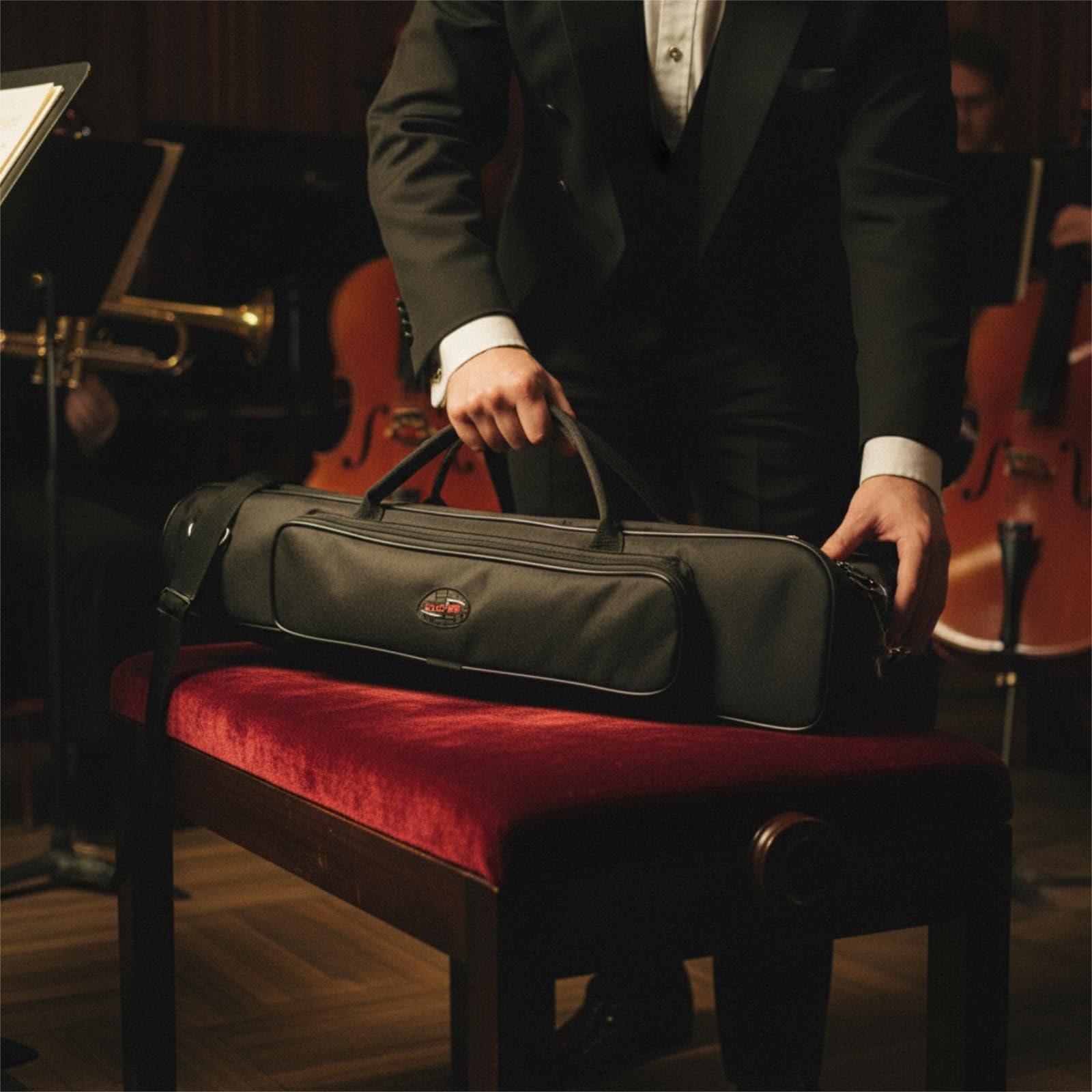 Estuche Recto para Saxofón Soprano, Funda para Saxofón con Asas, Correa Ajustable para El Hombro, para Exteriores.