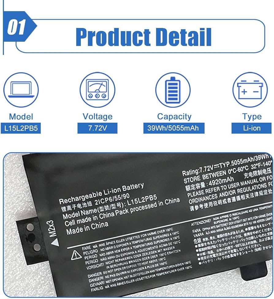 Amazon.com: Dentsing L15L2PB5 L15M2PB5 Laptop Battery Replacement