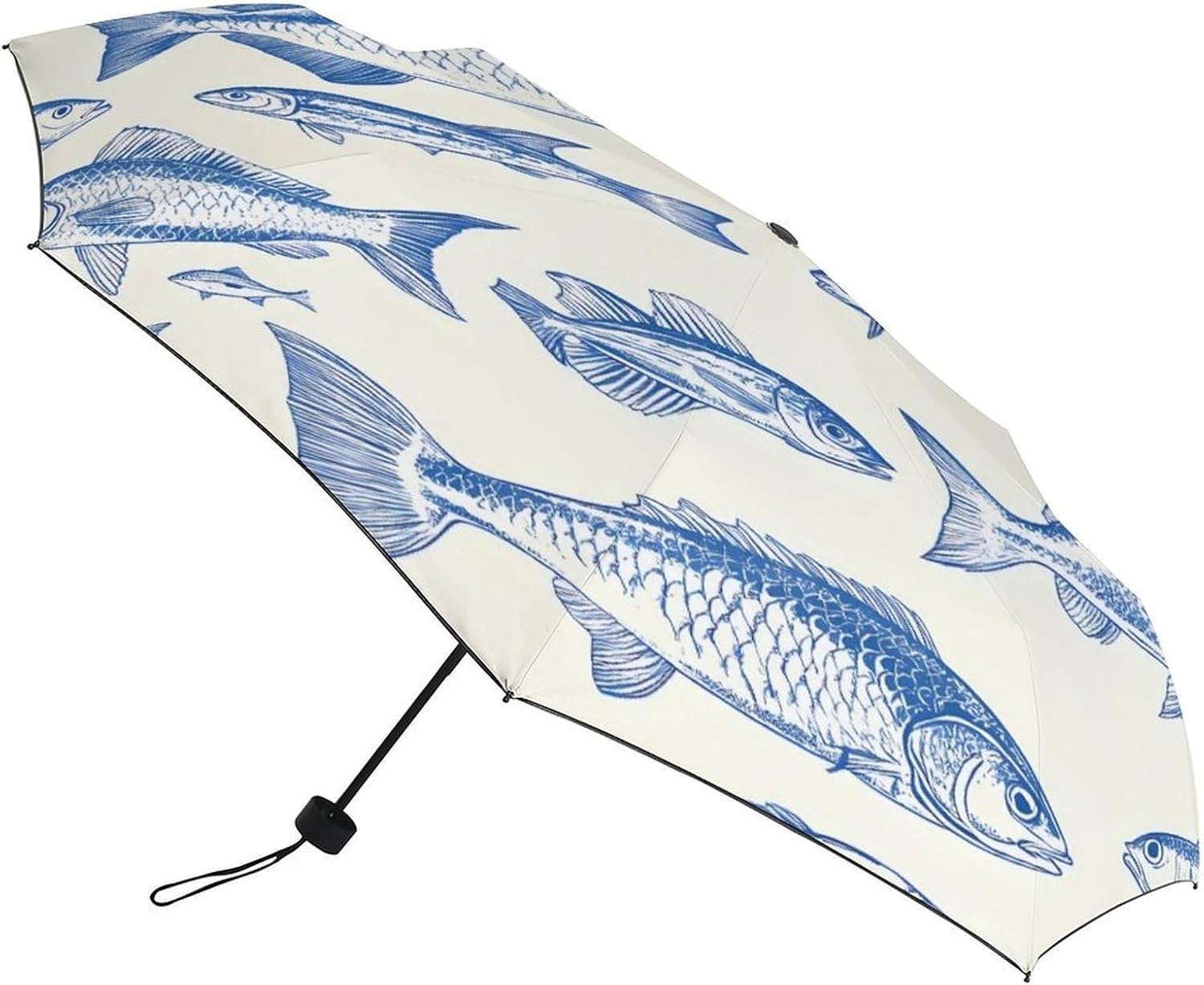 Various Sea Fish Travel 3 Folding Umbrella Windproof Rain Sun Manual Opening And Closing Umbrellas