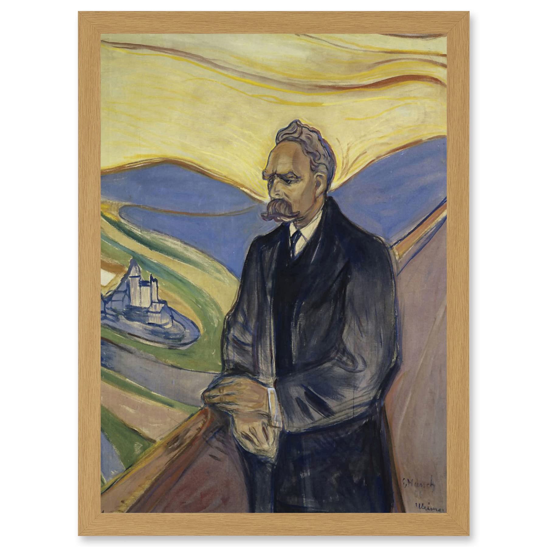 Artery8 Edvard Munch Friederich Nietzsche Painting A4 Artwork Framed Wall Art Print