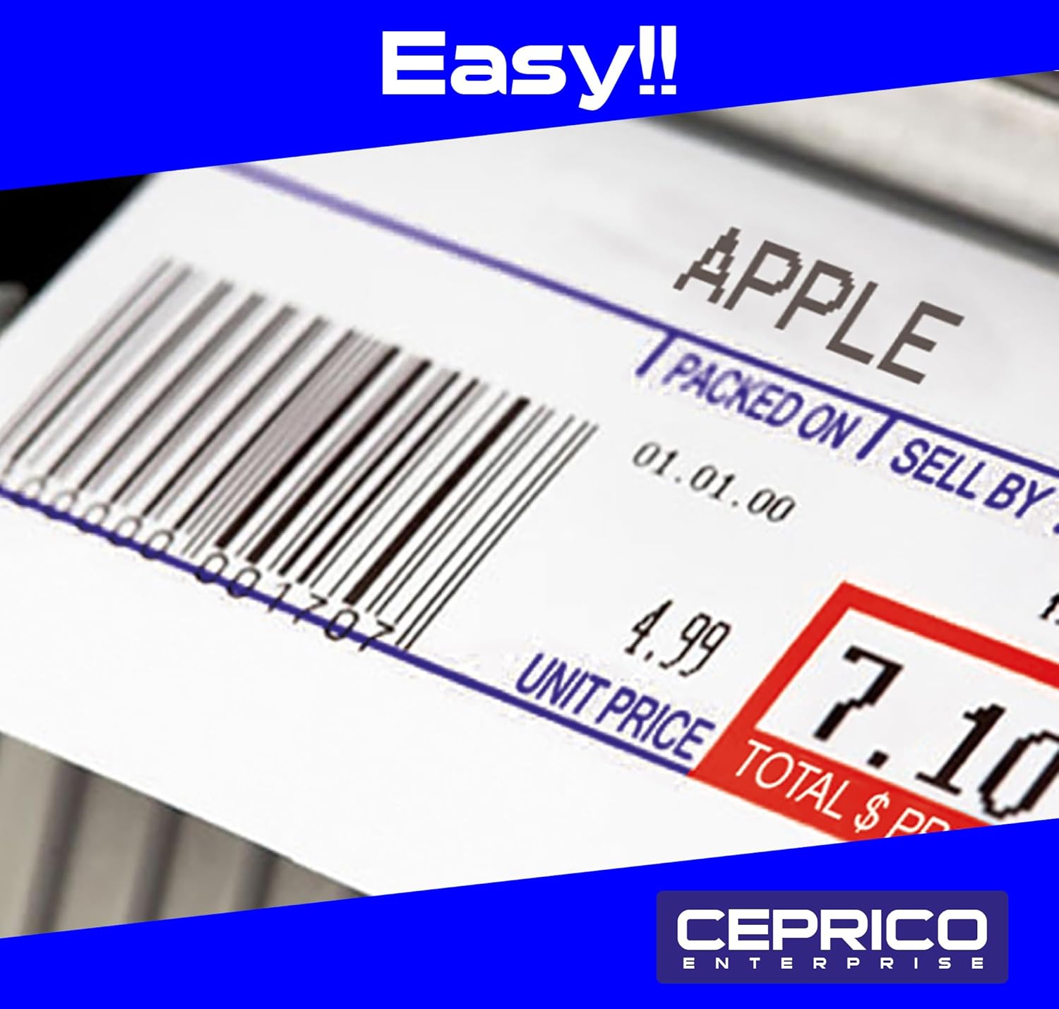 CEPRICO - CĀS 8010 Scale Labels | 12 Rolls for CĀS Scales | CĀS lst-8010 Printing Scale Label | Quality for CĀS Digital Scale | UPC | CĀS lp 1000 | 58 x 40 mm | 700 Labels for Scales | Try It