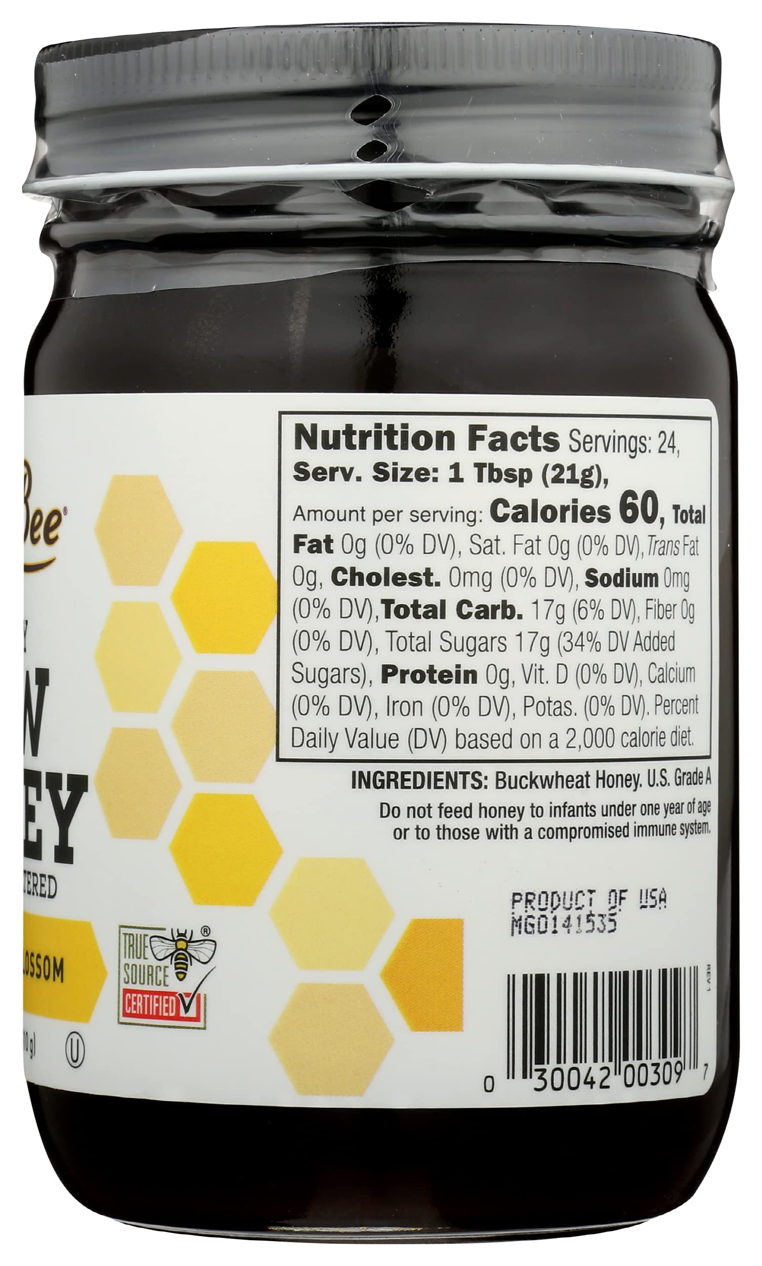 GloryBee Raw Buckwheat Blossom Honey, 18 Ounce | Grocery Pickup