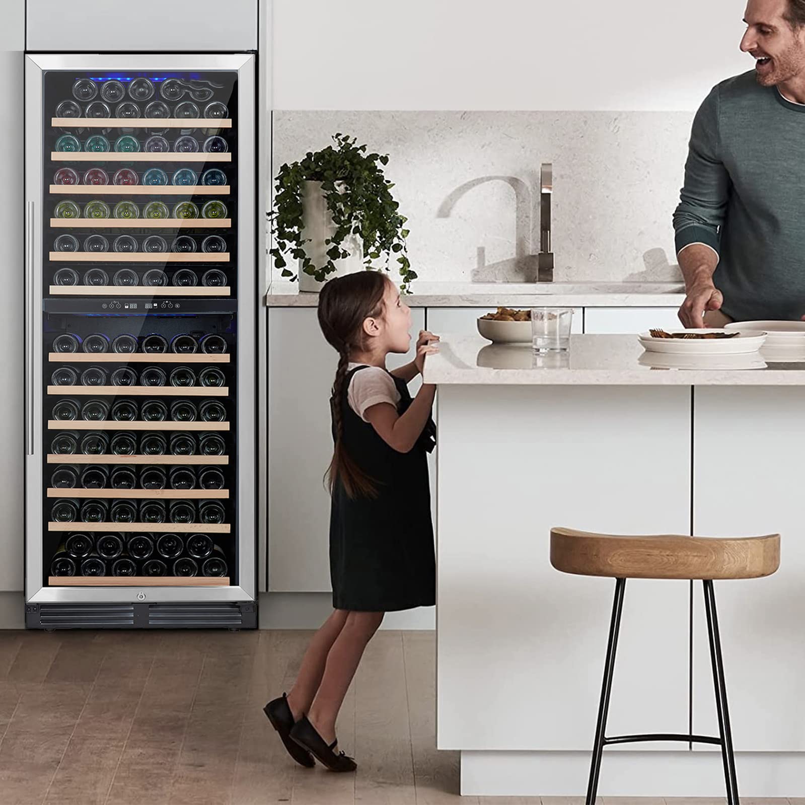 Wine Cooler Refrigerator,Small Wine Fridge,Wine Fridge Under Counter,Bar Fridge,Beverage Refrigerator,24 inch Wine Cooler Refrigerator, 152 Bottle Large, 2-7 Days Home delivery from US Warehouse