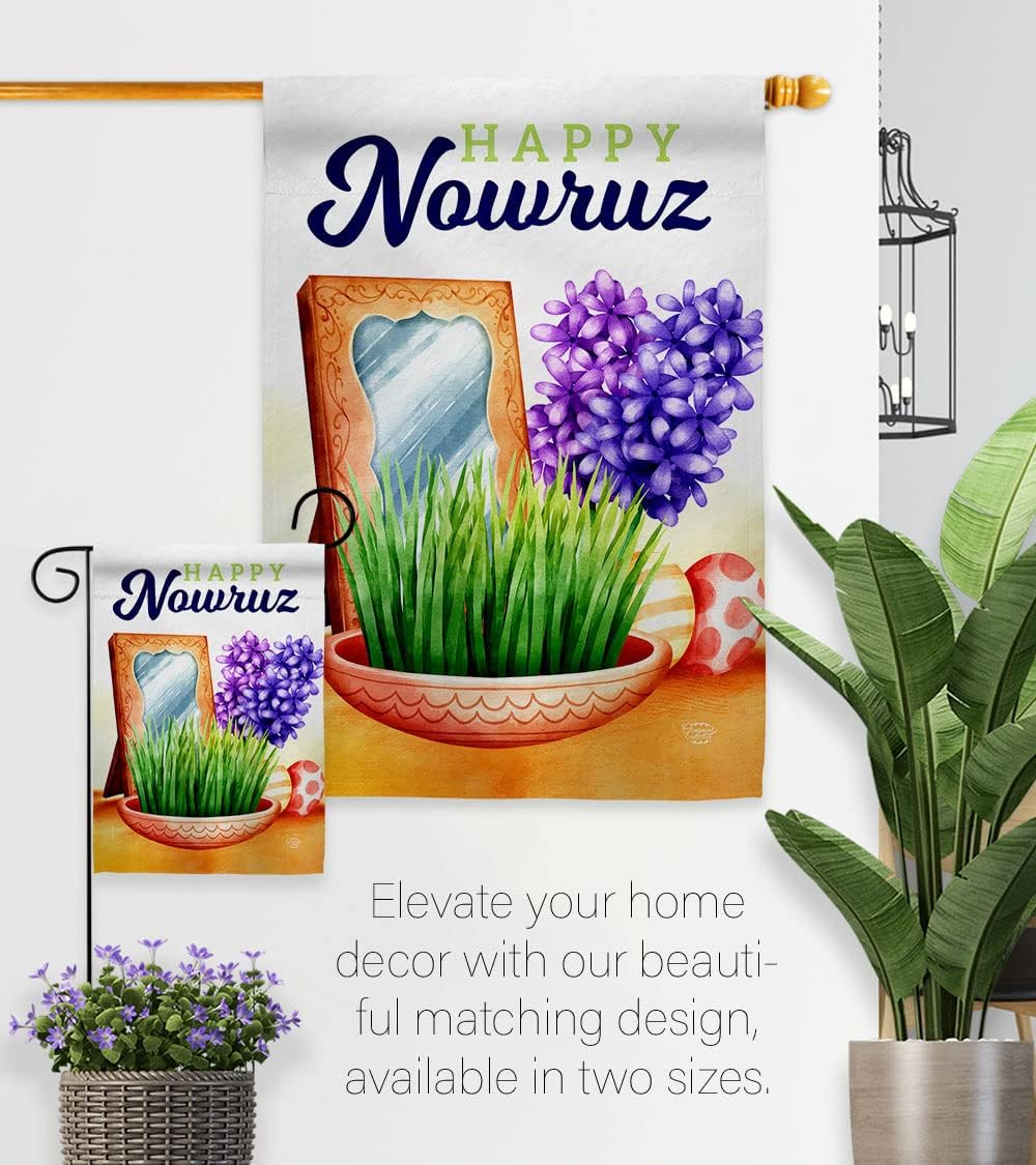 Holiday Garden Flag Religious Persian New Year Christian Religion Day House Banner Small Yard Double-Sided, Nowruz Decorations Gifts Made in USA