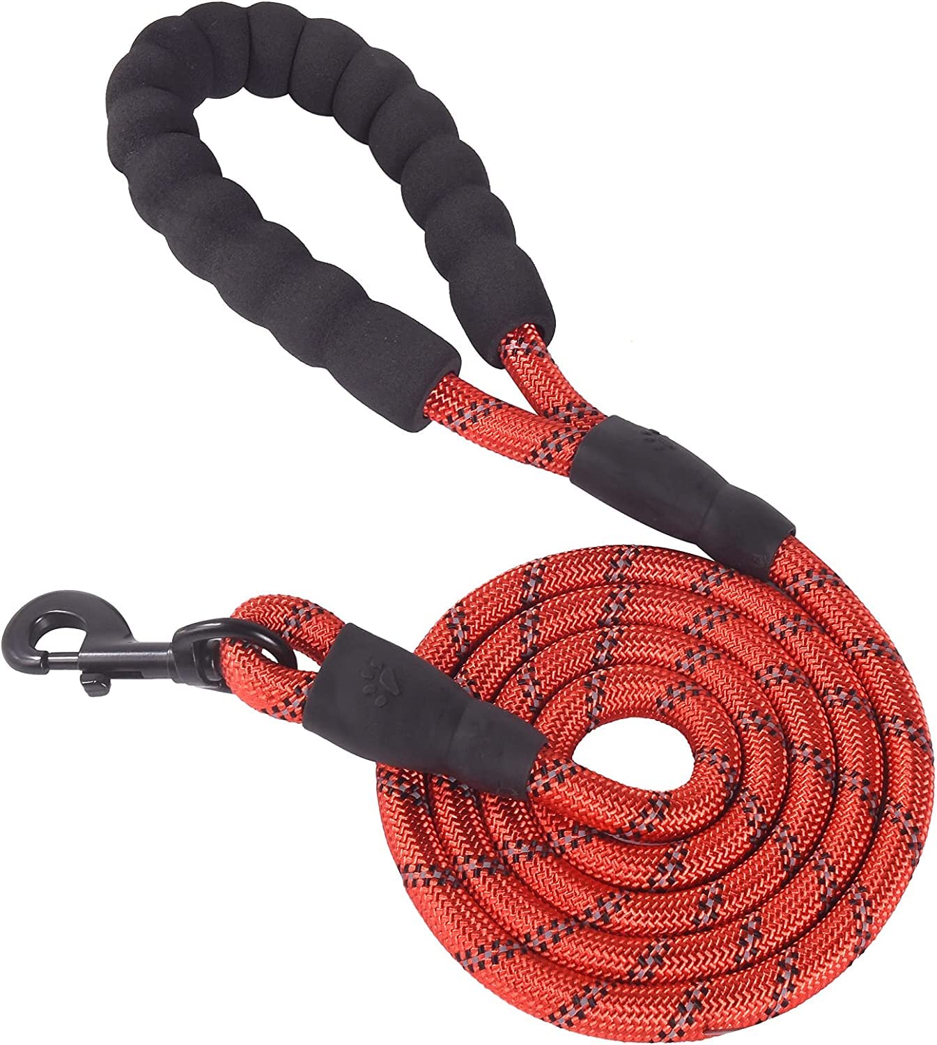 Dog Leash Made from Nylon with Comfortable Padded Handle Assorted Colors for Small Medium and Large Dogs (5FT-1/2'') Laytek from Family Star SH (Red)