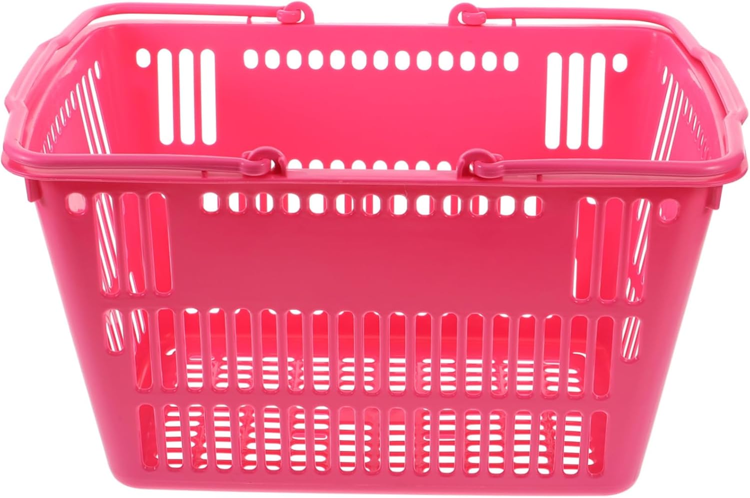 Large Shopping Basket for Supermarket and Snack Shops Thickened Pink Medium Grocery Crate with Ample Storage Easy Clean Bathroom Organizer and Sundries Container for Commercial Use