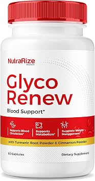 NutraRize Glyco Renew Pills, All Natural Blood Support Formula, Maximum Strength Supplement to Maintain Stable Levels, Your Journey Towards Healthy Lifestyle, Reviews 60 Capsules
