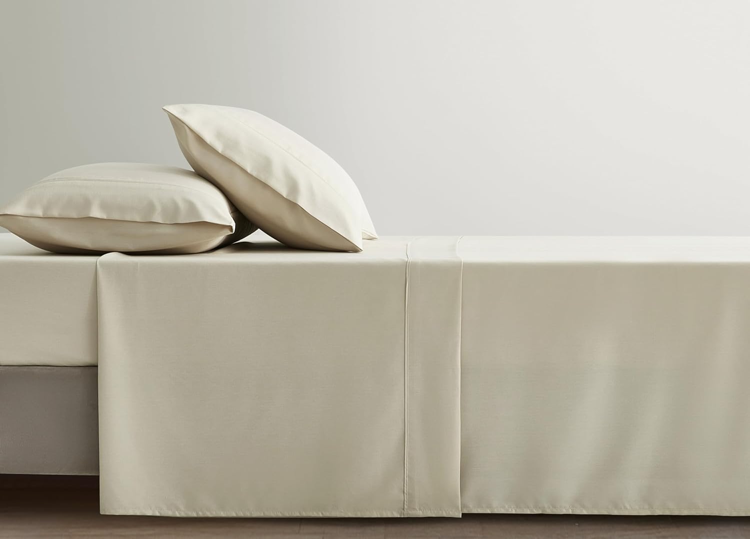 Chezmoi Collection 4-Piece Stone Washed California King Sheet Set - Rayon Derived from Bamboo & Polyester Blended, Breathable & Cooling 15-Inches Deep Pocket Sheets & Pillowcases Set, Sand