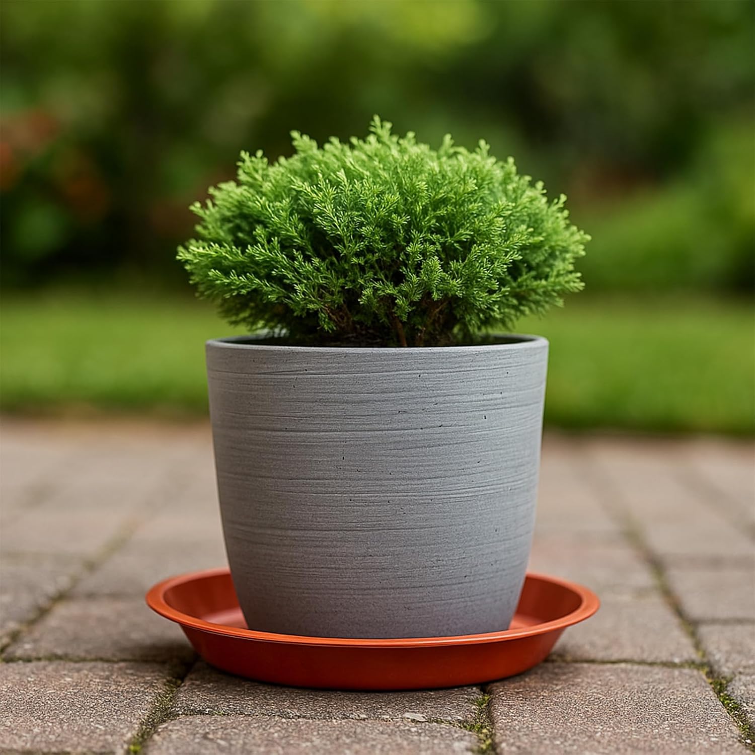 10 Pack Plant Saucer 18 Inches Plant Trays for Pots Plastic Round Drip Trays Flower Pot Saucers Black Planter Water Tray Plant Drainage Tray, Red
