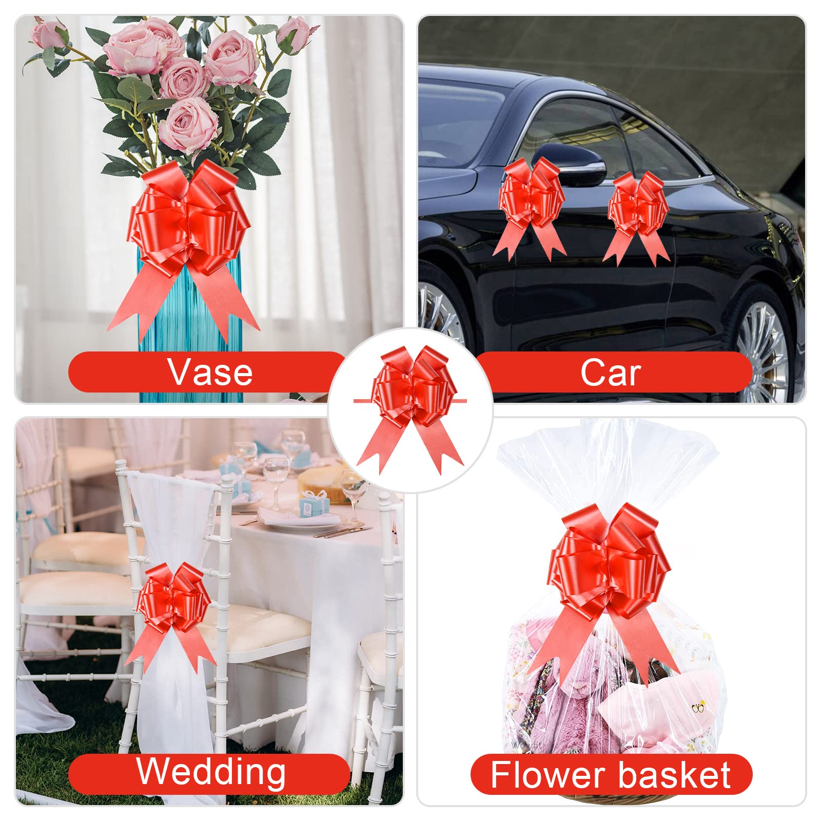 12 pezzi di fiocchi decorativi per confezioni regalo, fiocchi in nastro multicolore per cestini regalo, matrimoni, decorazioni natalizie, confezione regali, Natale | SHEIN ALIA
