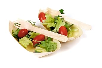 Concession Essentials Disposable Wooden Forks, Pack of 100 Count, 6" Length Eco-Friendly 100% Compostable Biodegradable, Natural Wooden Utensils.