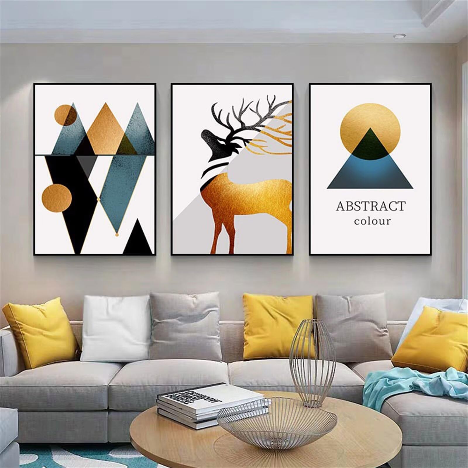 Zestaw do malowania diamentami, geometryczny krajobraz, 45 x 60 cm, obraz diamentowy 5D, dla dzieci, pełne, kwadratowe, z pełnymi akcesoriami, zestaw do samodzielnego wykonania, sztuka diamentowa do