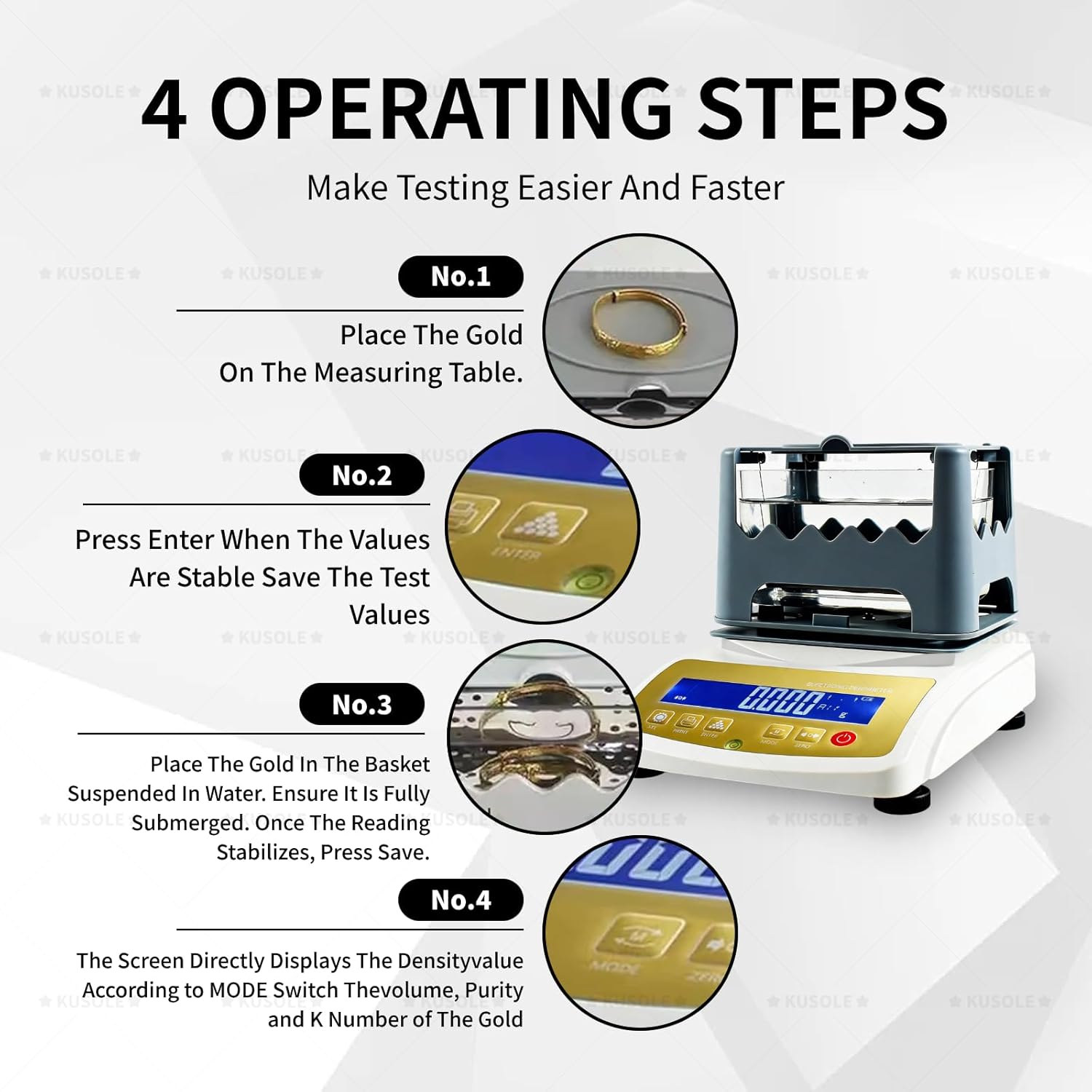 Digital Gold Purity Tester and Density Analyzer, Suitable for Jewelry, with an Accuracy of 0.001 Grams, Applicable to Gold, Silver, Platinum, and Palladium 300K