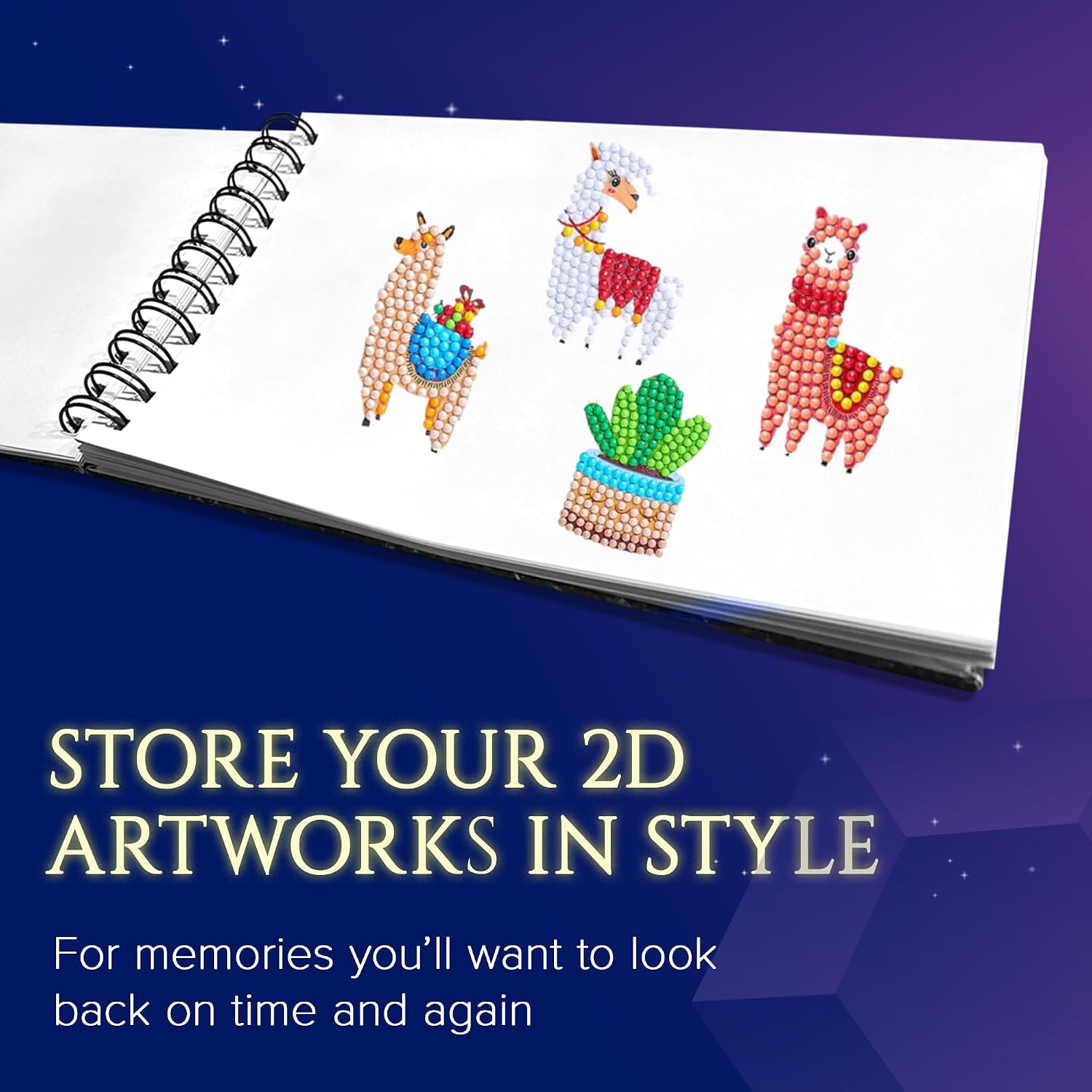 Picmondoo Diamond Art Sticker Album with Silicone Pages – No Glue, No Residue – Holds Up to 200 Stickers | Sticker Storage Book for Kids & Adults, Perfect for Sticker Collecting