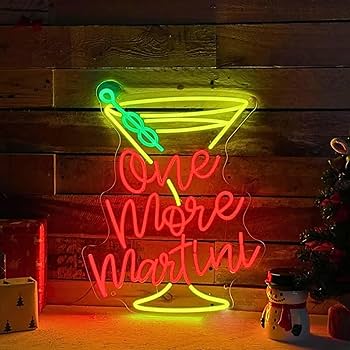One More Martini Neon Sign 22 inches Led Martini Bar Neon