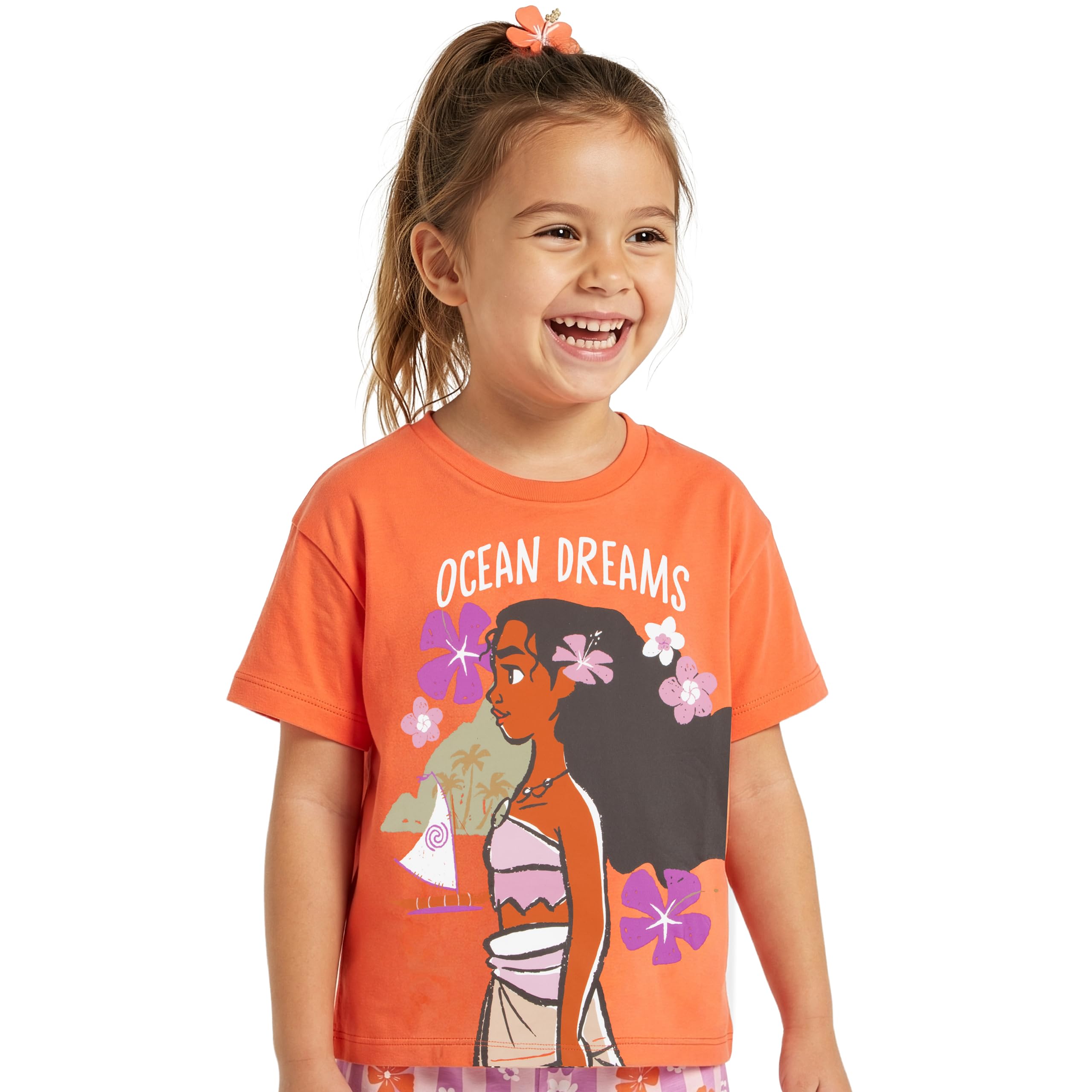 Disney Vaiana Pyjama Fille, Ocean Dreams Pyjama Enfant Fille, Pyjamas Short en Coton