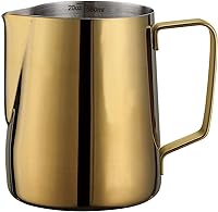 Vista 8 de Jarra de espuma de leche de acero inoxidable de 12 onzas, perfecta para arte con leche, máquina de café expreso, máquina de capuchino, espumador