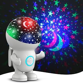 Night Light for Kids,Astronauts Star Projector with Energy Halo Light 1h Timer and 360 Degree Rotation Baby Night Light Ceiling Light Projector Best Gifts for Kids Bedroom,Girl Room Decor
