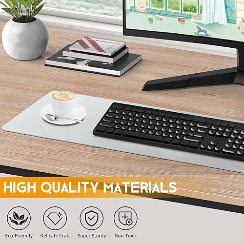 Miniatura 5 de YRLLENSDAN Escritorio grande de madera, escritorio para juegos de 48 pulgadas, escritorio moderno para escritura, estación de trabajo, mesa de