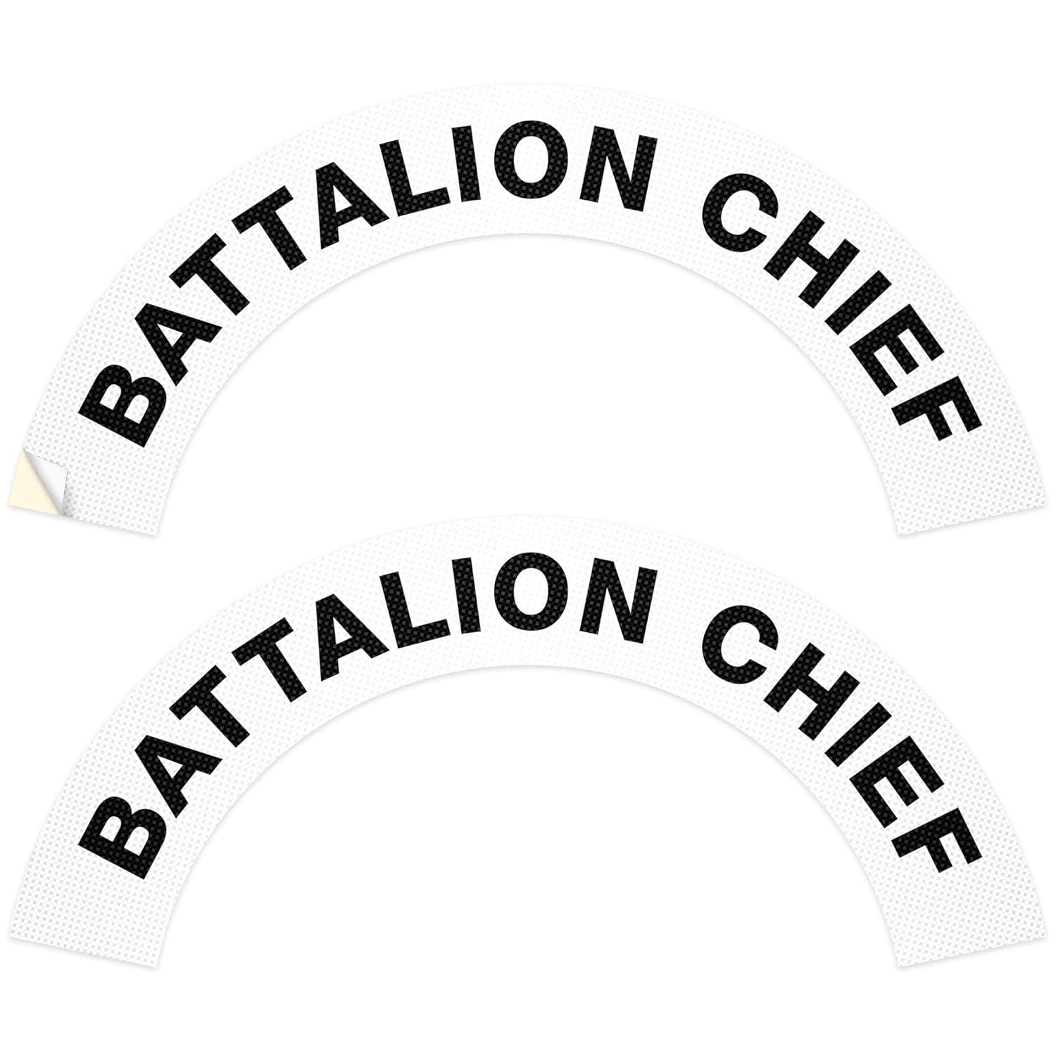 Battalion Chief Hard Hat Sticker, (2 Pack) 3x6.8 Inches, 3M EGP Reflective, Construction Hat Decal, Made in USA by Sigo Signs