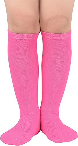 American Trends Calcetines deportivos para niños y niñas, a rayas, hasta la rodilla, para fútbol, béisbol, sóftbol, para niñas pequeñas