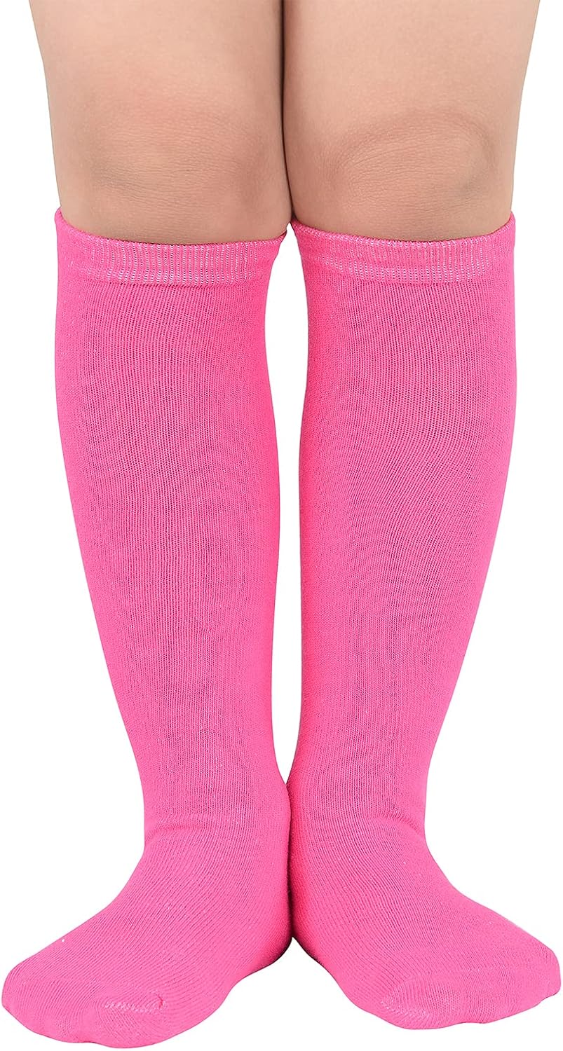 American Trends Kids Child Soccer Socks Stripes Knee High Tube Socks Cotton Uniform Sports Socks for Toddler Boys Girls