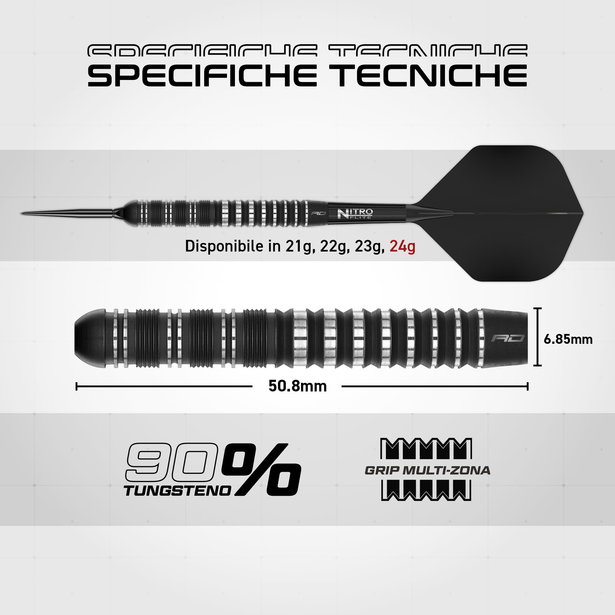 RED DRAGON - Punti di commutazione | Set di freccette in tungsteno al 90% | Pegasus o Sable | Set di freccette professionali con punta in acciaio | Freccette da 21 g, 22 g, 23 g, 24 g, 25 g, 26 g