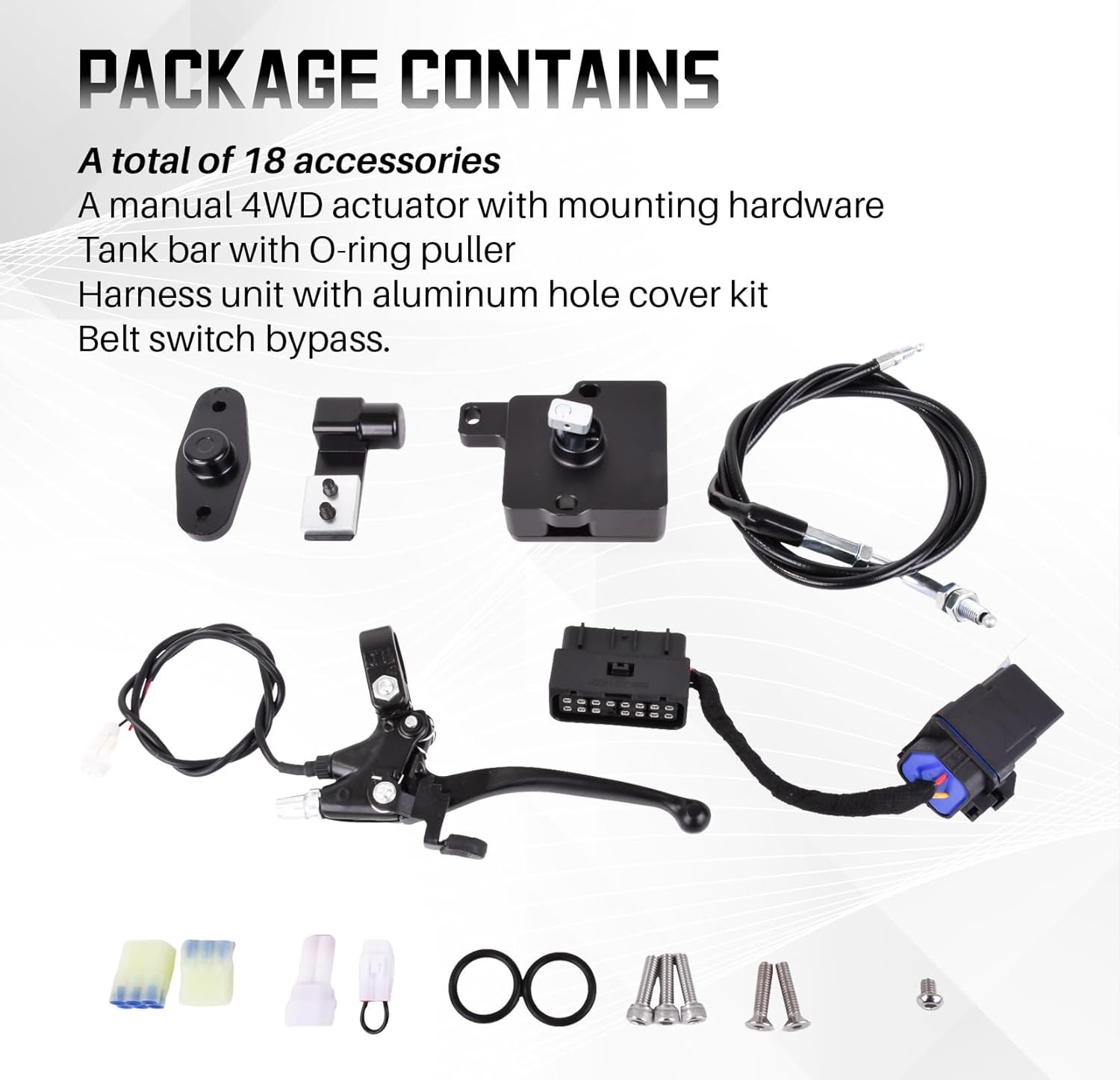 Manual 4wd Actuator Kit Compatible with Kawasaki Brute Force KVF650 750 Prairie KVF 360 4x4 Actuator 400 650 700 Suzuki Twin Peaks LTV700F Replace 1038-1035-2001 16172-0039