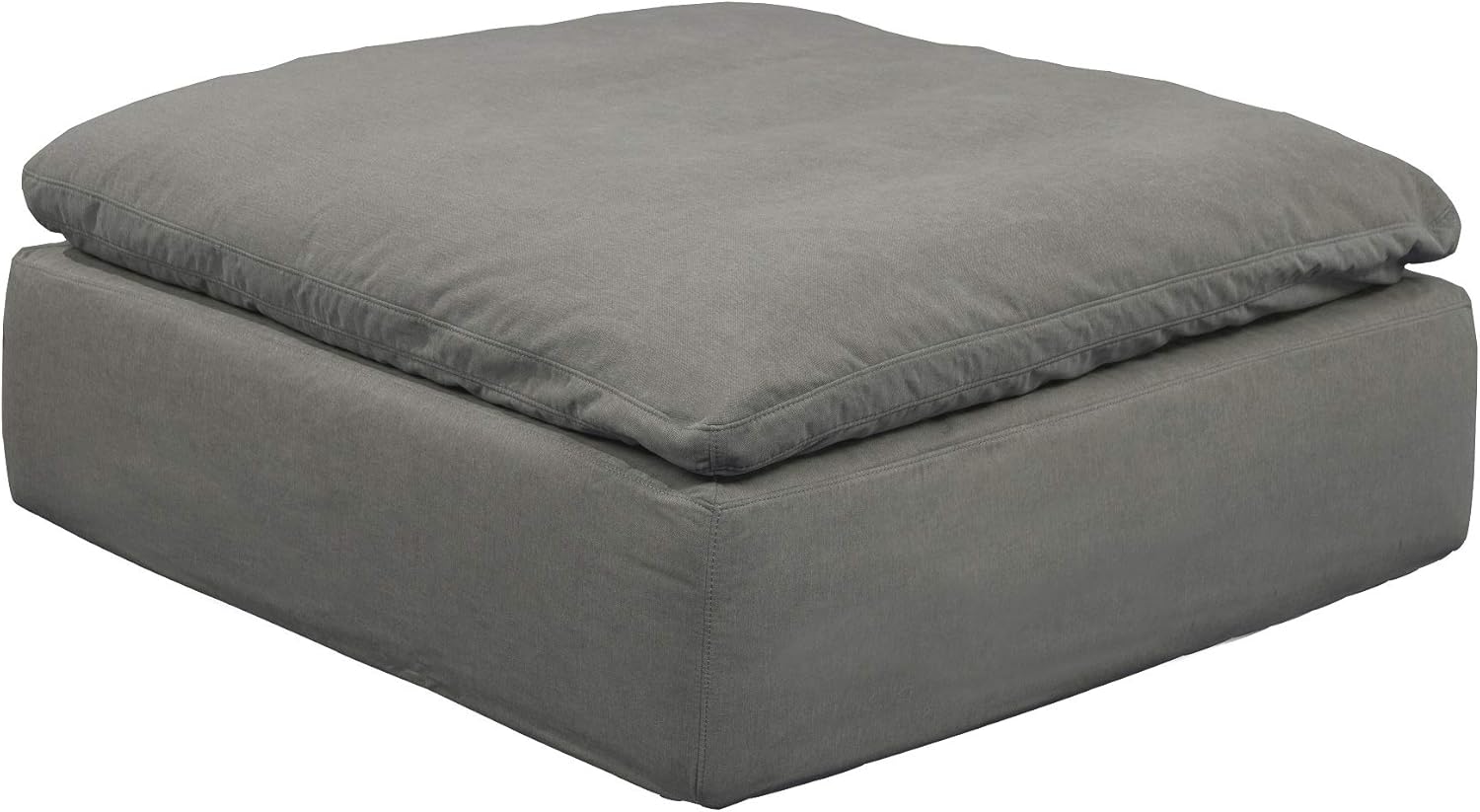 The Hamptons Collection 44" Gray Fabric Cloud Puff Square Modular Ottoman Slipcover