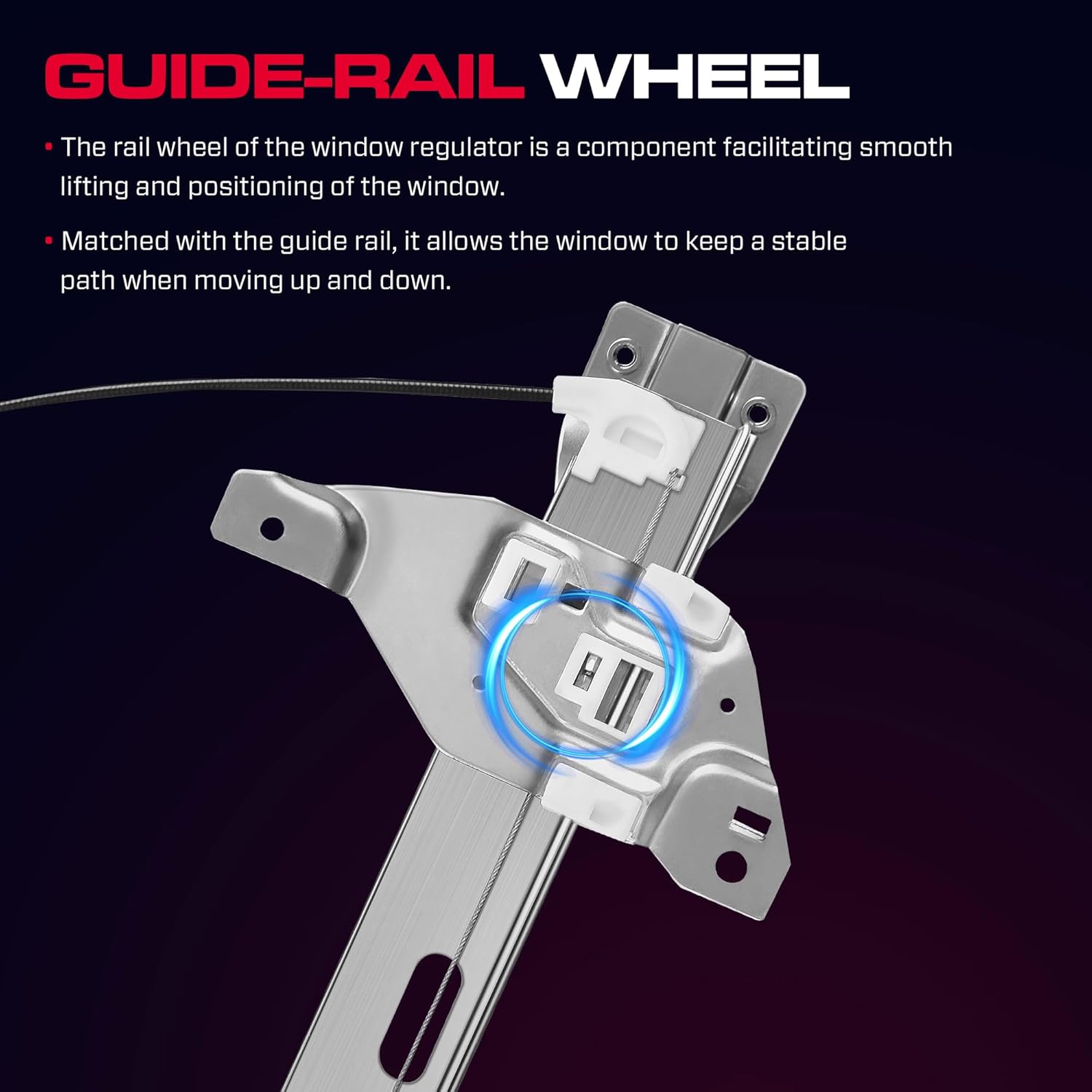 Rear Driver Side Power Window Regulator with Motor (2 Pins) Fit for 2006-2013 Chevy Impala, 2014-2016 Chevrolet Impala Limited Sedan, 748-510