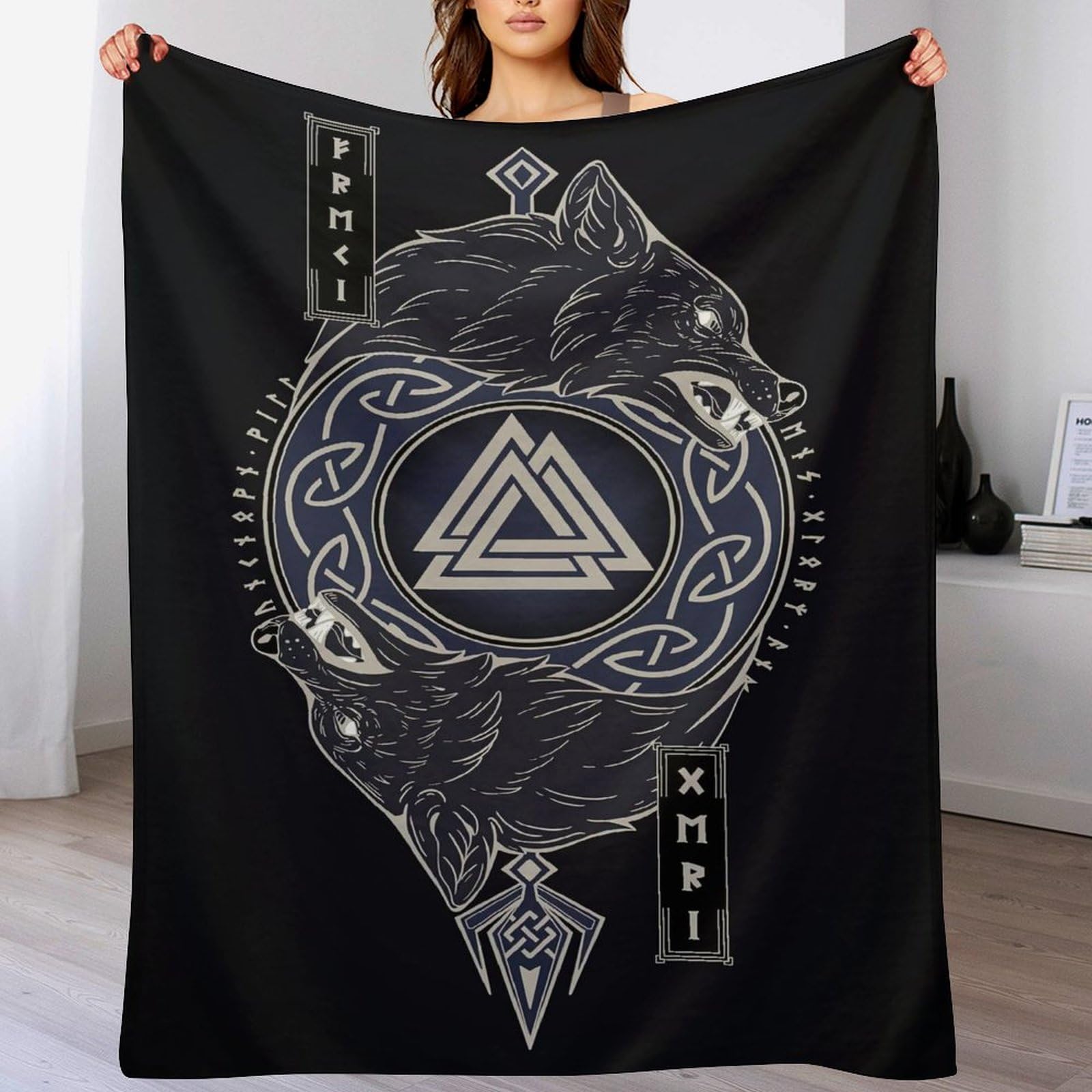 Plaid douillet viking en flanelle thermorégulatrice de 150x200cm