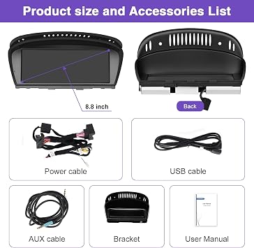 2026 Upgraded 8.8-Inch Wireless CarPlay & Android Auto Touchscreen Radio for BMW 3/5 Series (2008-2013), Compatible with CIC System E60 E61 E90 E91 E92 E93