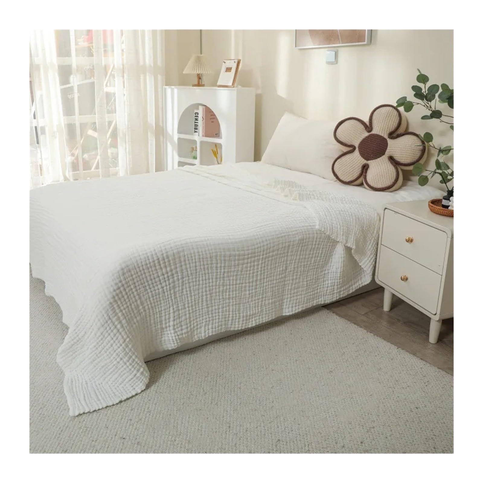Muslin Throw Blanket 6-Layer Breathable, Multicolor, Multiple Sizes(Color1,150x200cm)