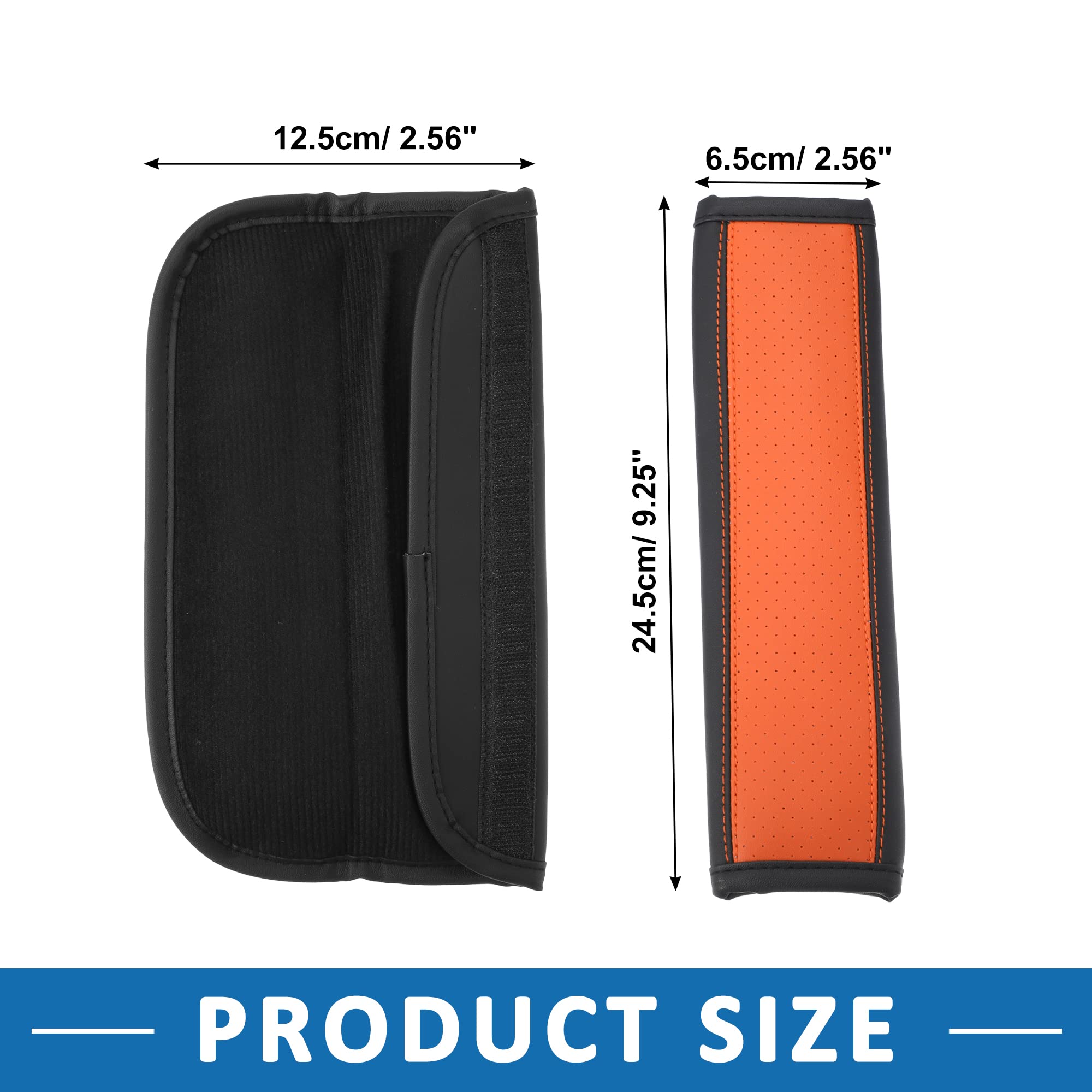 A ABSOPRO Automobile Sicurezza Sedile Cintura Spalla Pad Cablaggio Pelle Arancione (2Set)