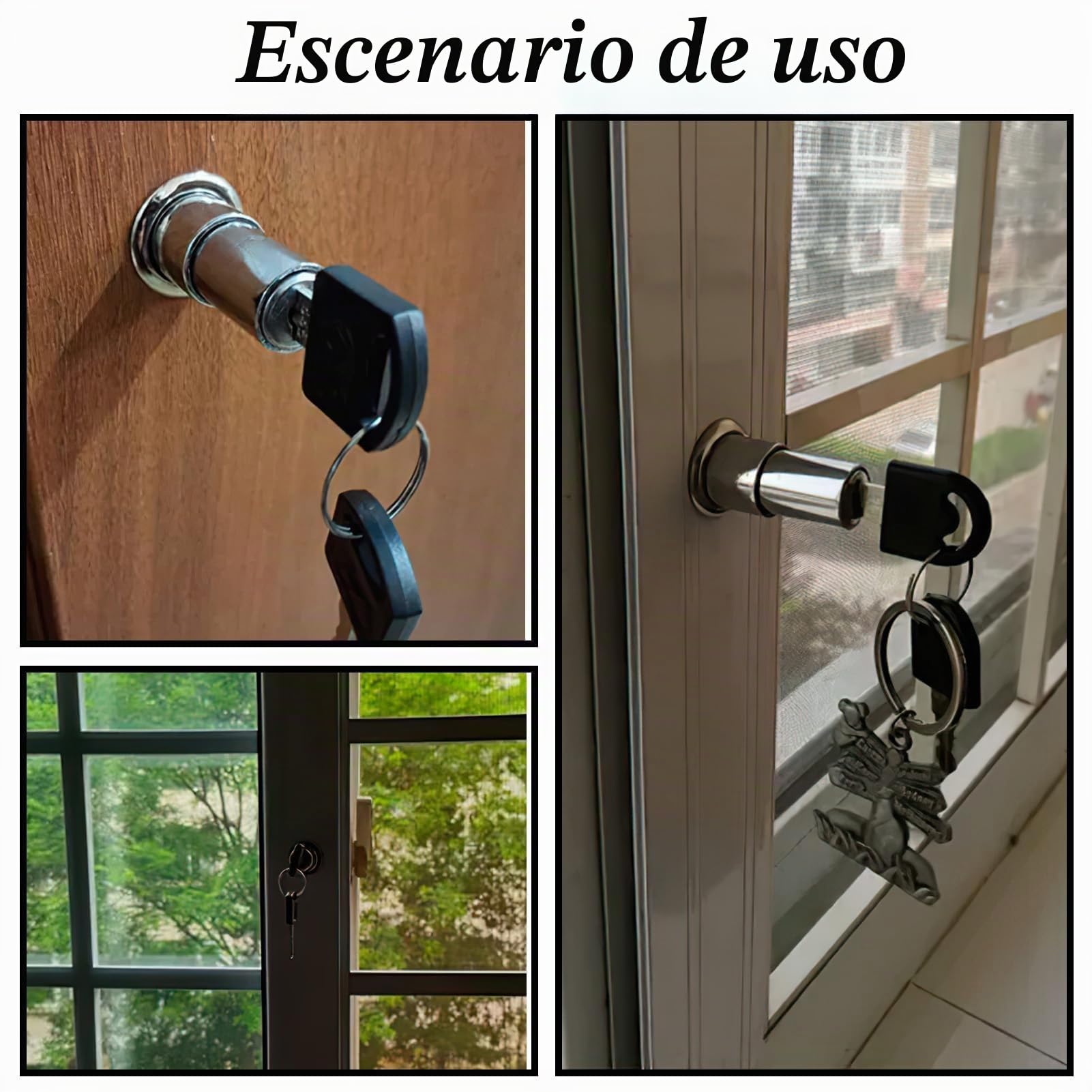 Cerradura para Armario, Cilindro de Presión de Diferentes Perfiles, Adecuada para Muebles y Vitrinas, Diámetro de 19 mm, Incluye Llaves, Fácil de Instalar