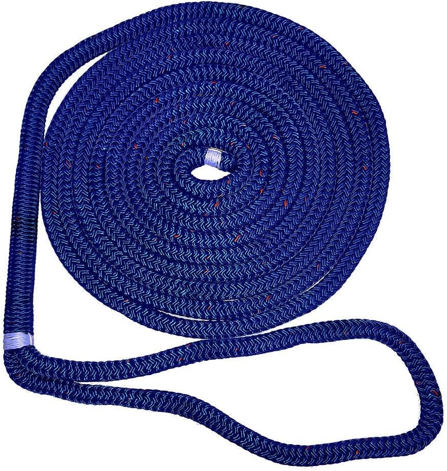 New England Ropes 1/2 X 15' Nylon Double Braid Dock Line - Blue w/Tracer