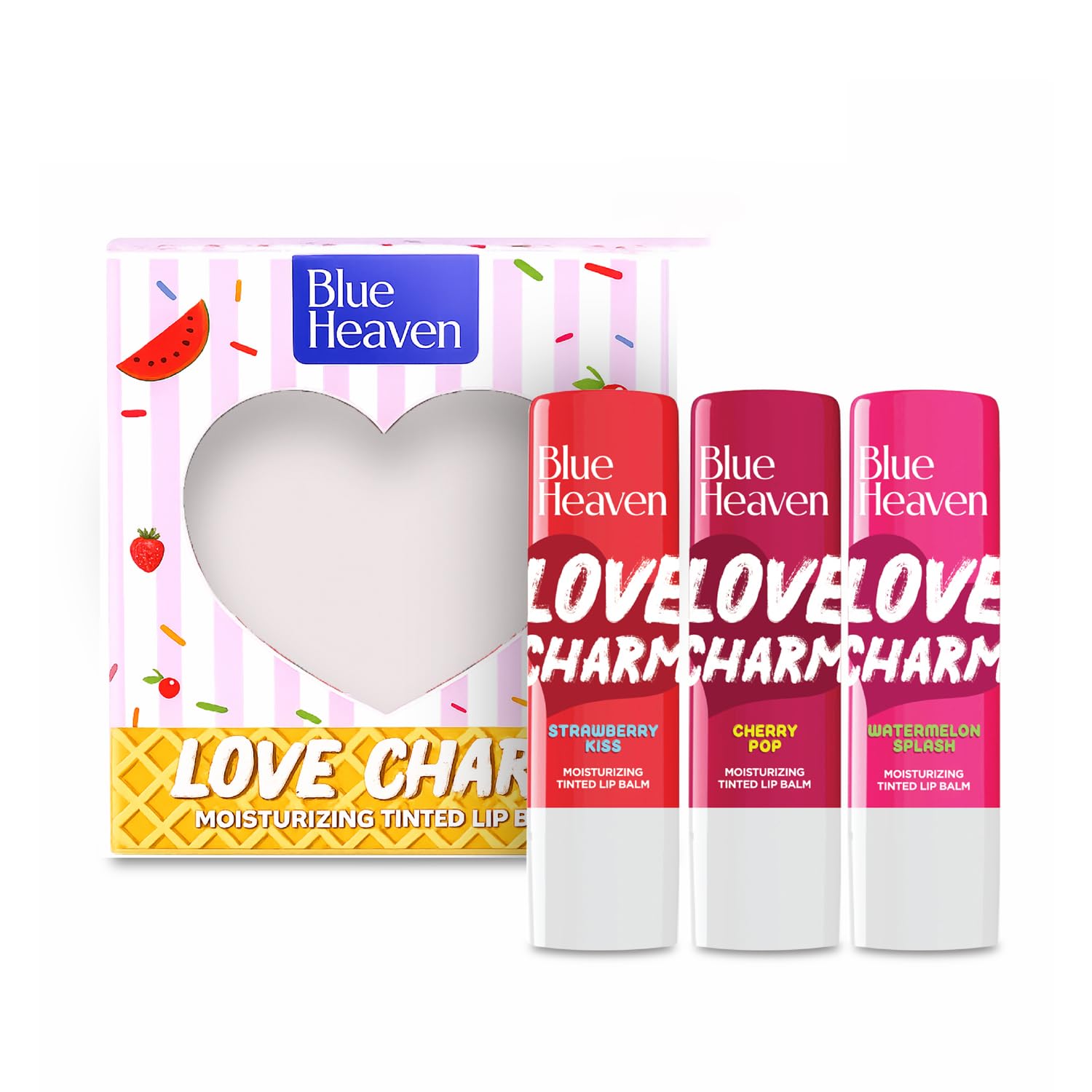 Blue Heaven Love Charm Tinted Lip Balm Pack of 3 infused with Shea Butter & SPF, smoothens Dry & Chapped Lips, Long Lasting Hydration, Soften & Smoothes Lips | 12.6gm-image-41
