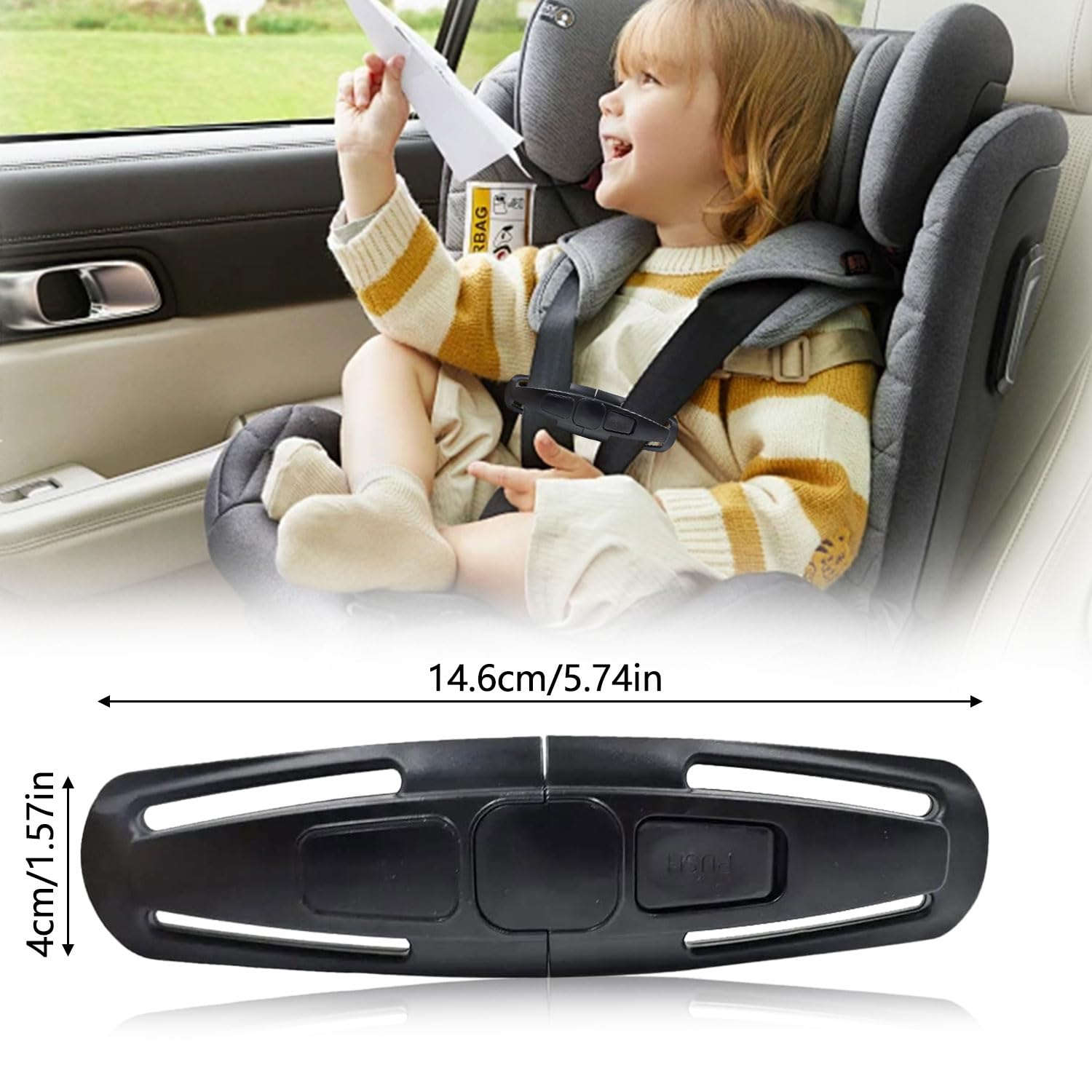 Clip Ceinture Sécurité Msagkah - 2 Pièces - Pour Siège Auto Enfant - Anti-recul